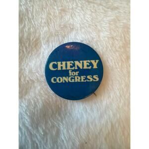 Vintage Cheney for Congress Political Campaign Pinback Button Blue White